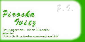 piroska ivitz business card